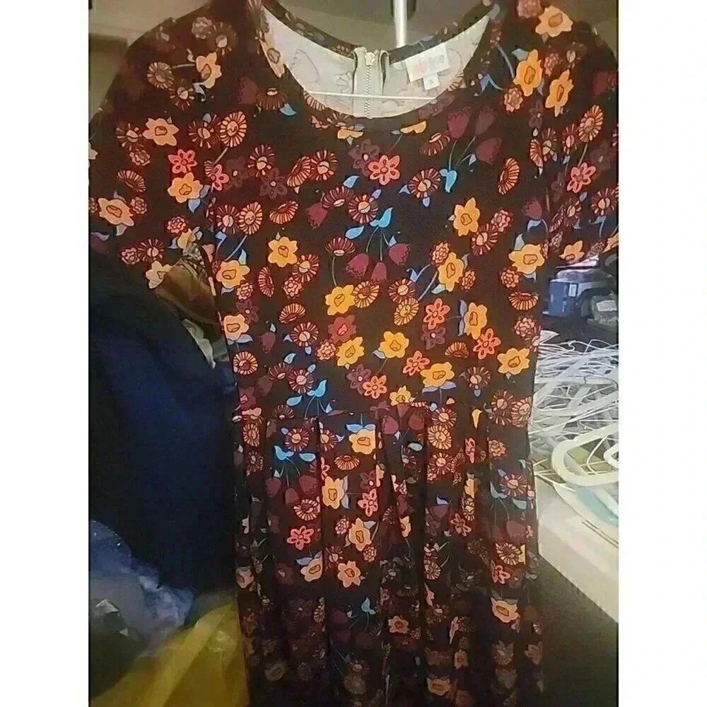 womens lularoe amelia dress Sz S Floral Excellent CR4 A-LINE Party‎ Cocktail